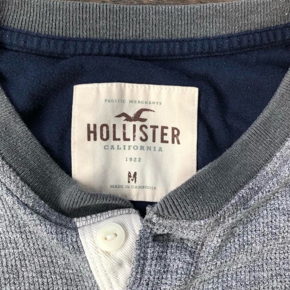 Hollister Gray Long Sleeve Henley - Picture 4 of 6